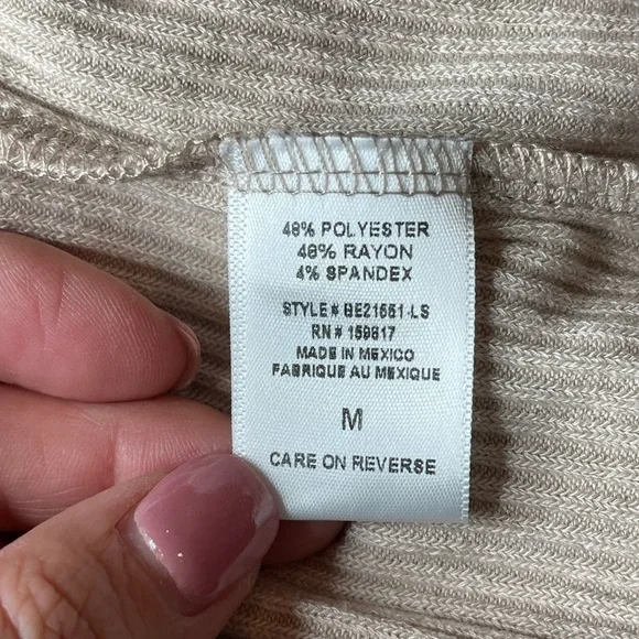 Altat’d State Ribbed Babydoll Cream Top Bishop Sleeves Size Medium NWT - Picture 10 of 13